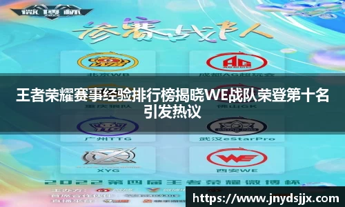 王者荣耀赛事经验排行榜揭晓WE战队荣登第十名引发热议